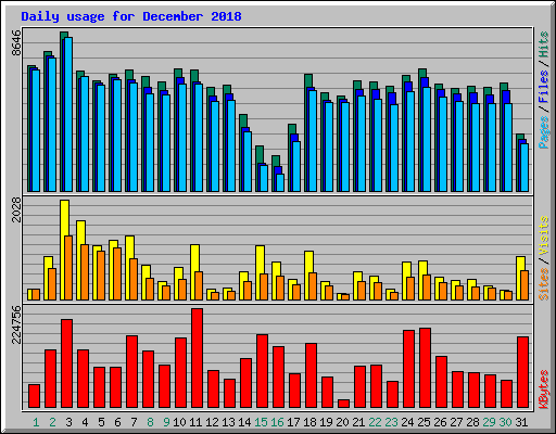 Daily usage for December 2018