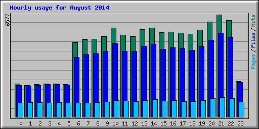Hourly usage for August 2014