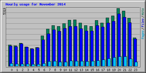Hourly usage for November 2014