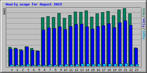 Hourly usage for August 2015