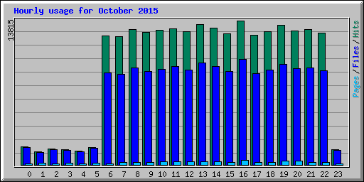 Hourly usage for October 2015