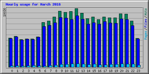Hourly usage for March 2016