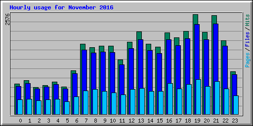 Hourly usage for November 2016