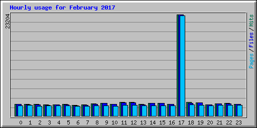 Hourly usage for February 2017