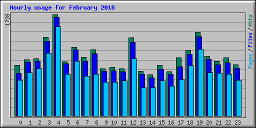 Hourly usage for February 2018