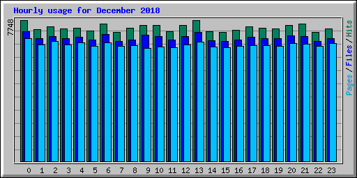 Hourly usage for December 2018