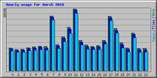 Hourly usage for March 2019