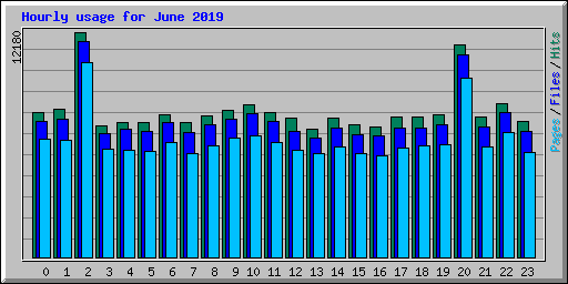 Hourly usage for June 2019