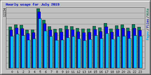 Hourly usage for July 2019