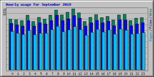 Hourly usage for September 2019