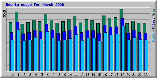 Hourly usage for March 2020